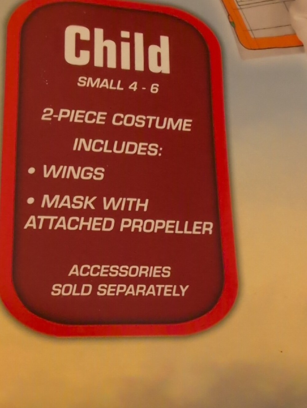 Disney Dusty Planes Costume - Orange and White - Picture 2 of 3